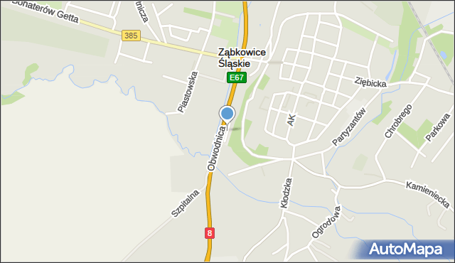 Ząbkowice Śląskie, Plac Podzamcze, mapa Ząbkowice Śląskie