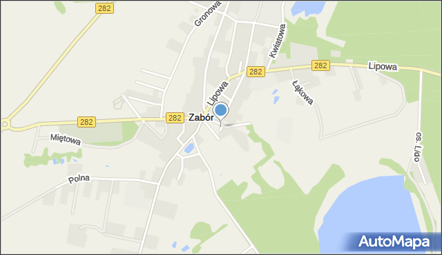 Zabór, Plac Gościmińskiego Leszka, ks. kan., mapa Zabór