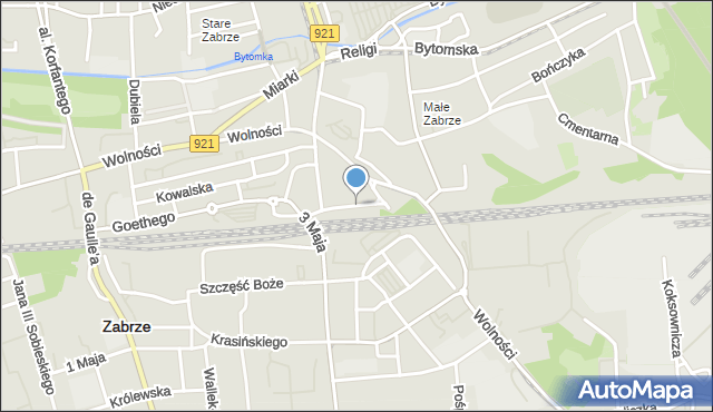 Zabrze, Plac Dworcowy, mapa Zabrza