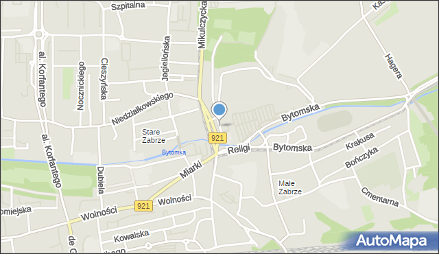 Zabrze, Plac Teatralny, mapa Zabrza