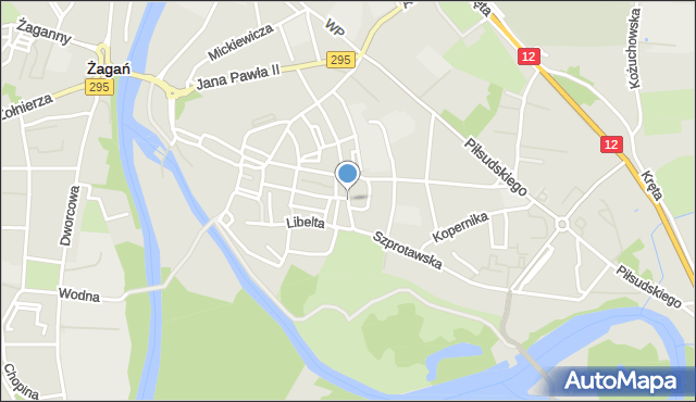 Żagań, Plac Słowiański, mapa Żagań