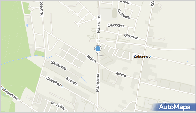 Zalasewo, Planetarna, mapa Zalasewo