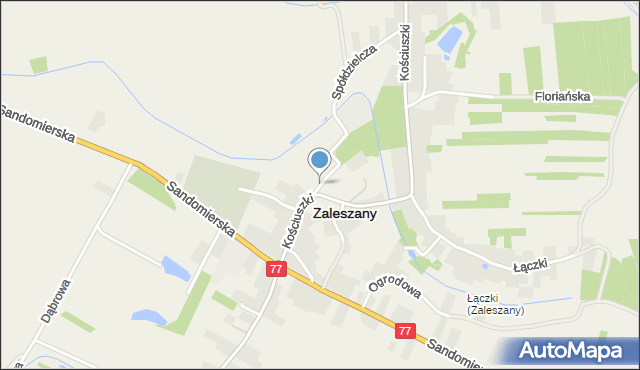 Zaleszany powiat stalowowolski, Plac Kościuszki Tadeusza, gen., mapa Zaleszany powiat stalowowolski