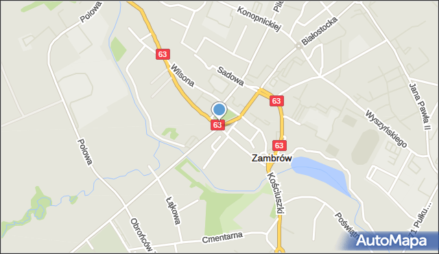 Zambrów, Plac Sikorskiego Władysława, gen., mapa Zambrów