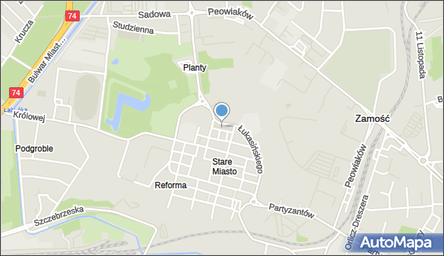 Zamość, Plac Stefanidesa Melchiora, mapa Zamościa