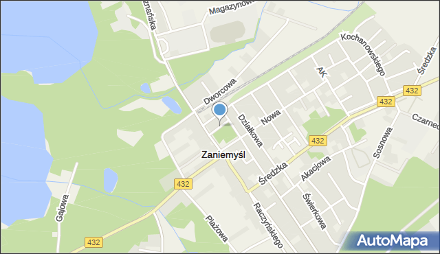 Zaniemyśl, Plac Berwińskiego, mapa Zaniemyśl