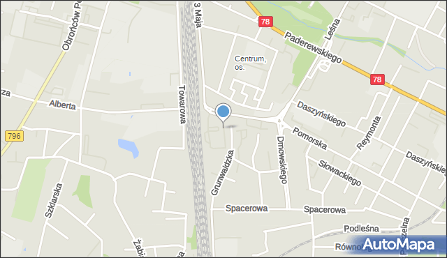 Zawiercie, Plac Jana Pawła II, mapa Zawiercie