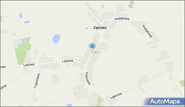 Zębowo gmina Lwówek, Plac św. Jana, mapa Zębowo gmina Lwówek