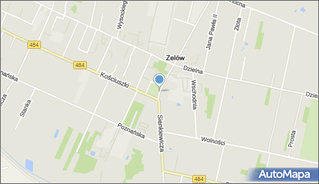 Zelów, Plac Dąbrowskiego Jarosława, gen., mapa Zelów