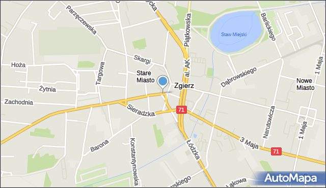 Zgierz, Plac Jana Pawła II, mapa Zgierz