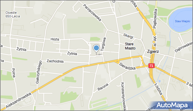 Zgierz, Plac Targowy, mapa Zgierz