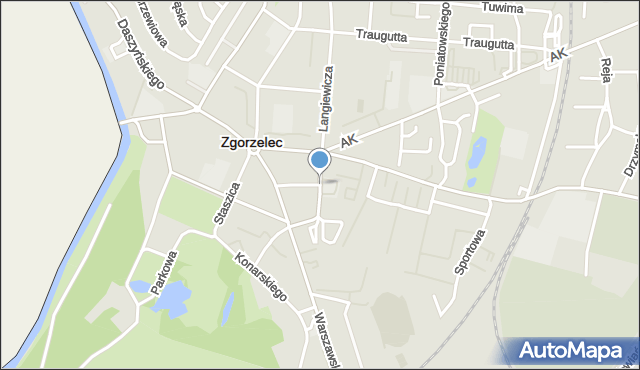 Zgorzelec, Plater Emilii, mapa Zgorzelec