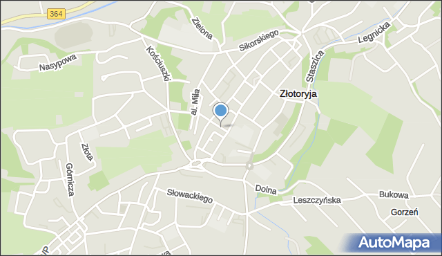 Złotoryja, Plac Niepodległości, mapa Złotoryja