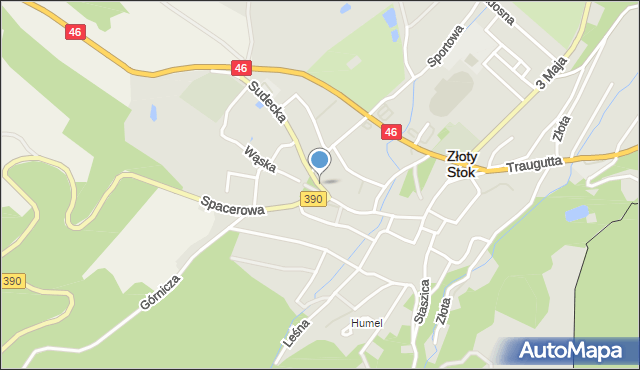 Złoty Stok, Plac Kościuszki Tadeusza, gen., mapa Złoty Stok