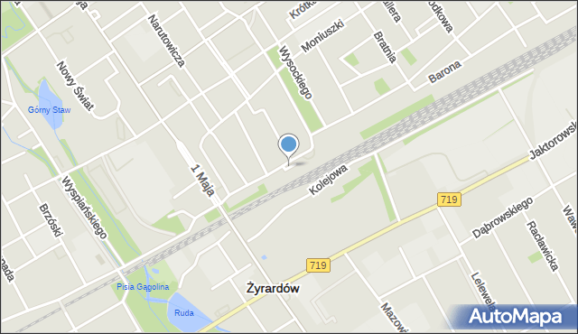 Żyrardów, Plac Piłsudskiego Józefa, marsz., mapa Żyrardów