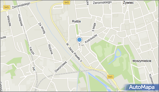 Żywiec, Plac Grunwaldzki, mapa Żywiec