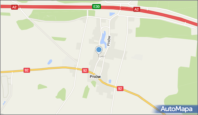 Pniów gmina Torzym, Pniów, mapa Pniów gmina Torzym