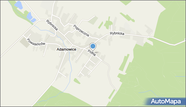 Adamowice gmina Lyski, Polna, mapa Adamowice gmina Lyski