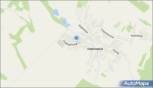 Adamowice gmina Lyski, Powstańców, mapa Adamowice gmina Lyski