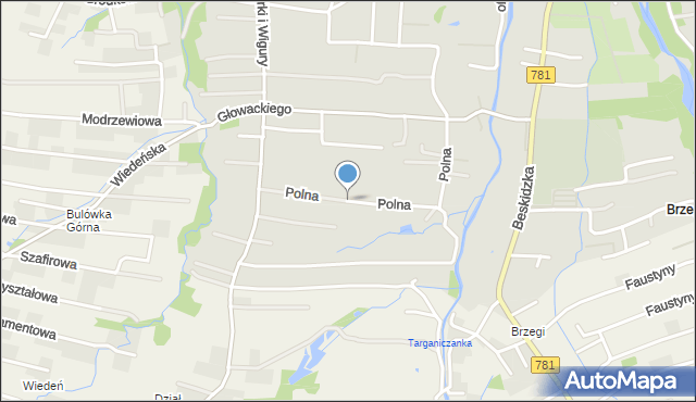 Andrychów, Polna, mapa Andrychów