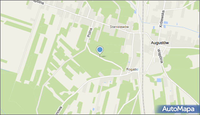 Augustów gmina Grabów nad Pilicą, Polna, mapa Augustów gmina Grabów nad Pilicą