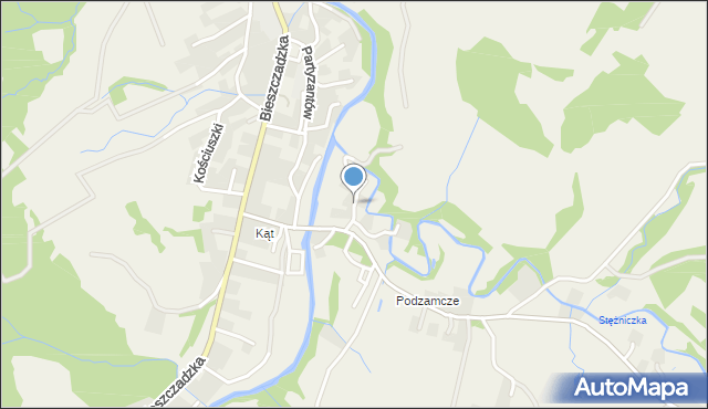 Baligród, Podzamcze, mapa Baligród