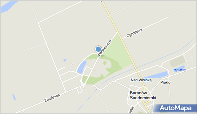 Baranów Sandomierski, Podzamcze, mapa Baranów Sandomierski