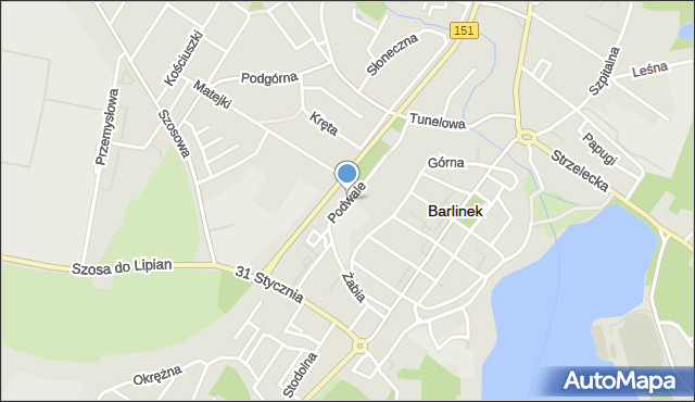 Barlinek, Podwale, mapa Barlinek