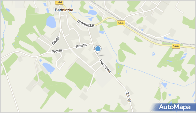 Bartniczka, Pocztowa, mapa Bartniczka