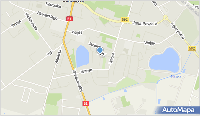 Bartoszyce, Polskiego Czerwonego Krzyża, mapa Bartoszyce