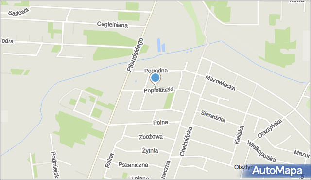 Bełchatów, Popiełuszki Jerzego, bł. ks., mapa Bełchatów