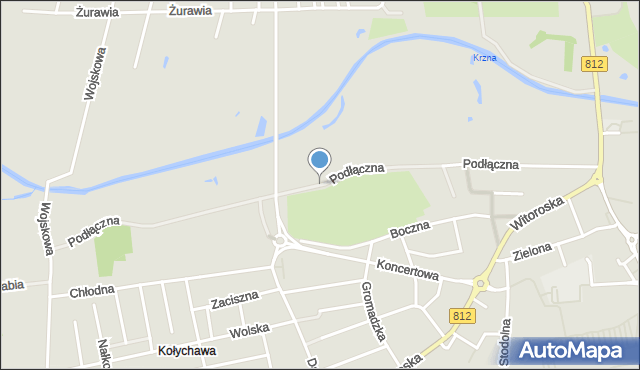 Biała Podlaska, Podłączna, mapa Białej Podlaskiej