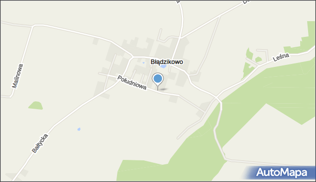 Błądzikowo, Południowa, mapa Błądzikowo