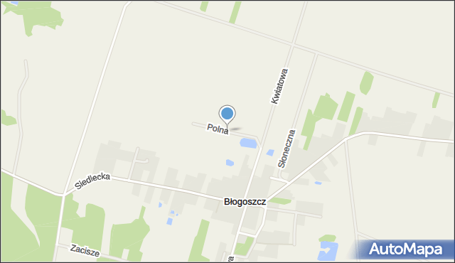 Błogoszcz, Polna, mapa Błogoszcz