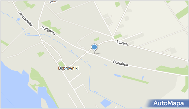 Bobrowniki powiat lipnowski, Podgórna, mapa Bobrowniki powiat lipnowski