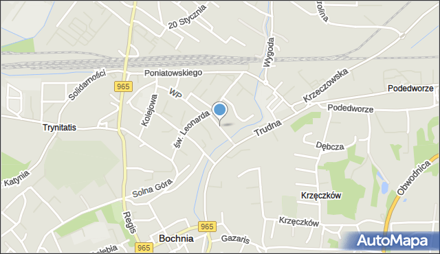 Bochnia, Pod Lipką, mapa Bochni