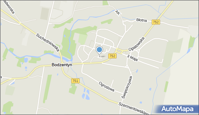 Bodzentyn, Podmurze, mapa Bodzentyn