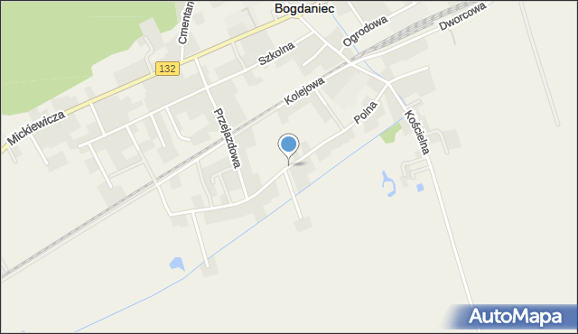 Bogdaniec powiat gorzowski, Polna, mapa Bogdaniec powiat gorzowski