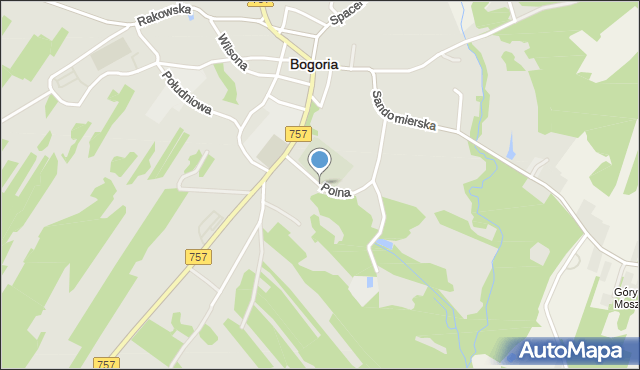 Bogoria powiat staszowski, Polna, mapa Bogoria powiat staszowski