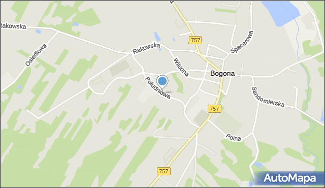 Bogoria powiat staszowski, Południowa, mapa Bogoria powiat staszowski