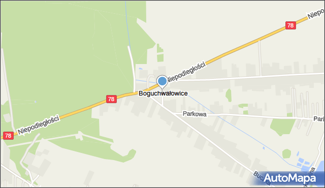 Boguchwałowice, Poprzeczna, mapa Boguchwałowice