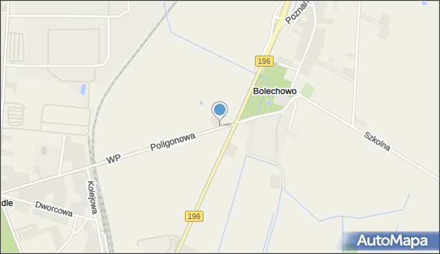 Bolechowo gmina Czerwonak, Poligonowa, mapa Bolechowo gmina Czerwonak