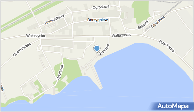 Borzygniew, Portowa, mapa Borzygniew