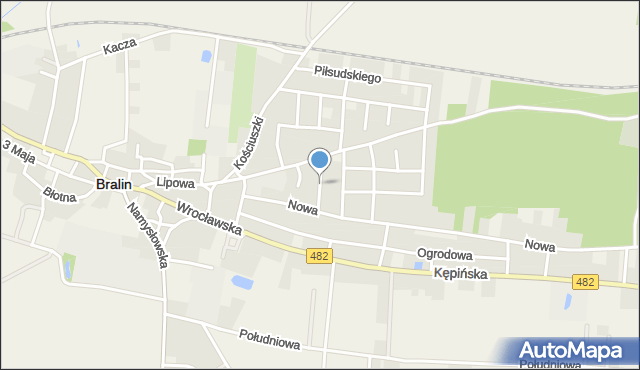 Bralin powiat kępiński, Poprzeczna, mapa Bralin powiat kępiński