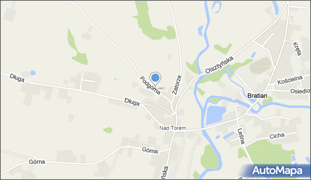 Bratian, Podgórna, mapa Bratian