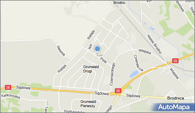 Brodnica, Pola Wincentego, mapa Brodnica