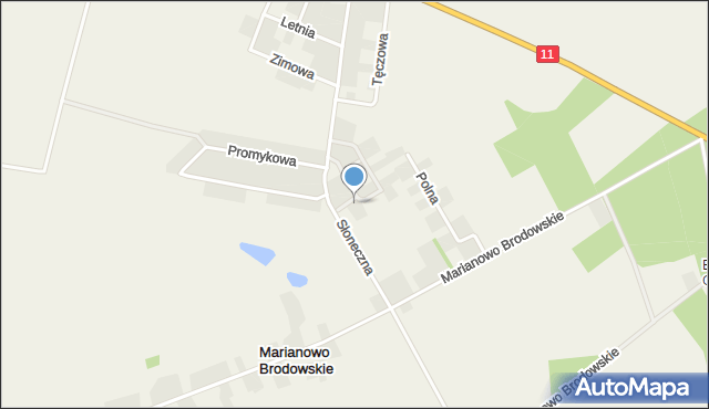 Brodowo gmina Środa Wielkopolska, Poranna, mapa Brodowo gmina Środa Wielkopolska