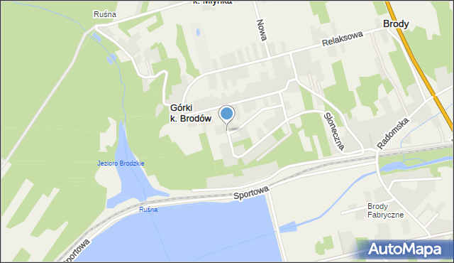 Brody powiat starachowicki, Południowa, mapa Brody powiat starachowicki