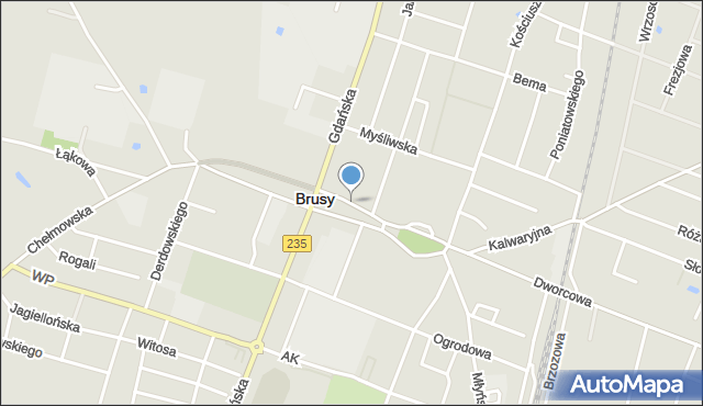 Brusy, Pocztowa, mapa Brusy