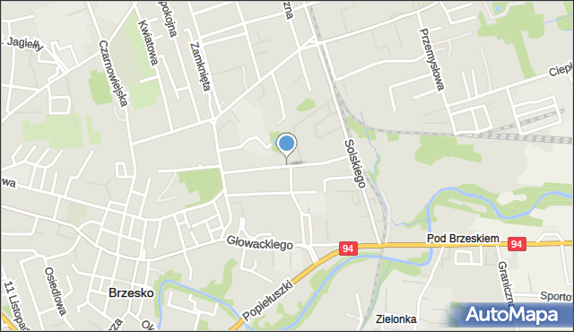 Brzesko, Powstańców Warszawy, mapa Brzesko